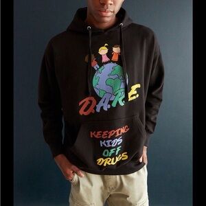 D.A.R.E dare to keep kids off drugs, black hoodie around the world